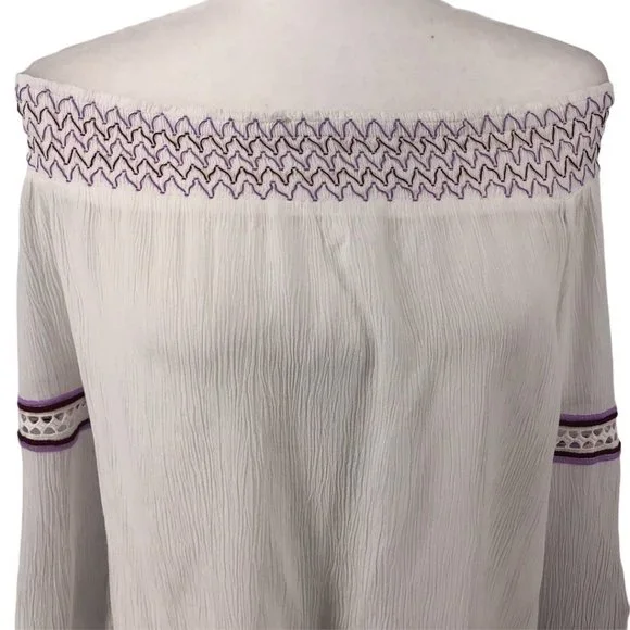 INC Off the Shoulder Embroidered Blouse Size XL - Picture 12 of 13